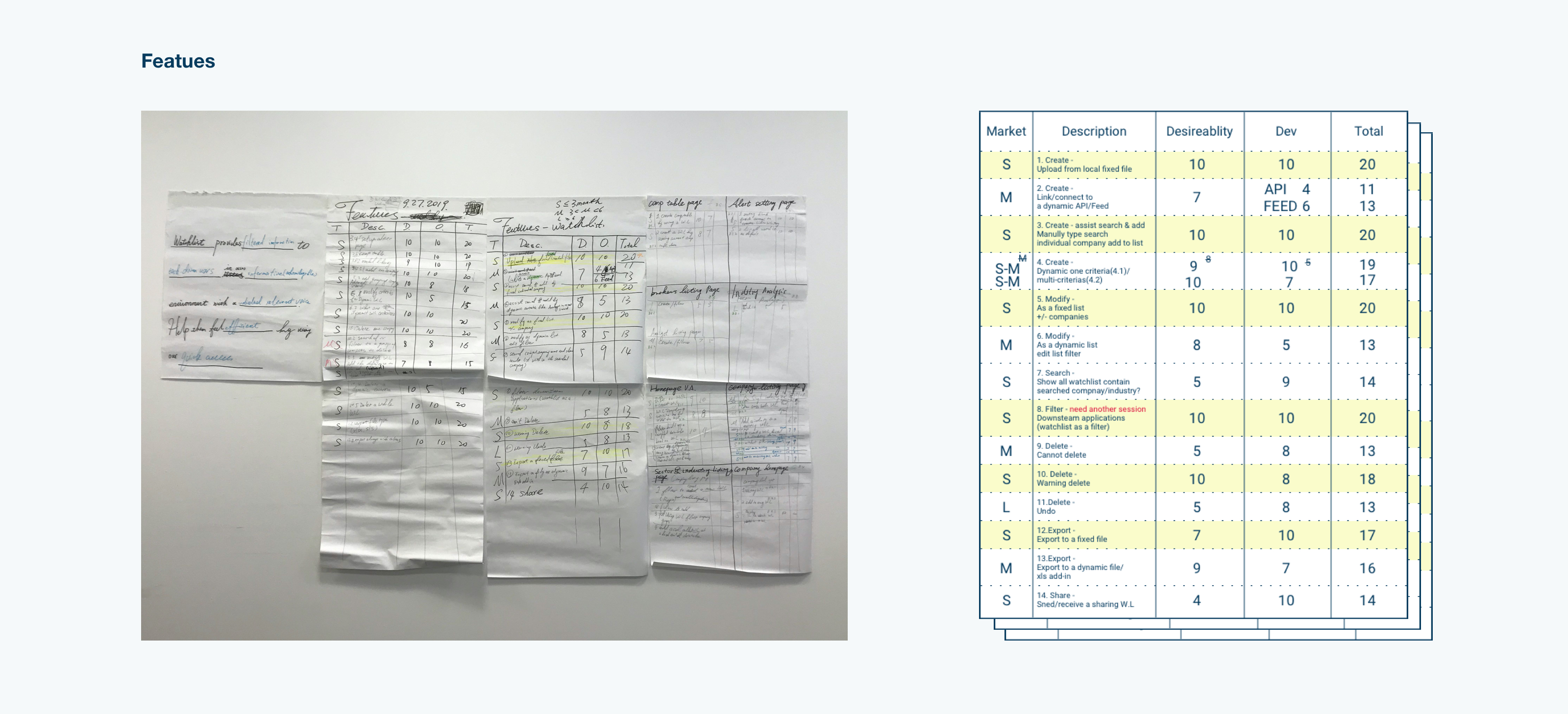 Prioritizing Features