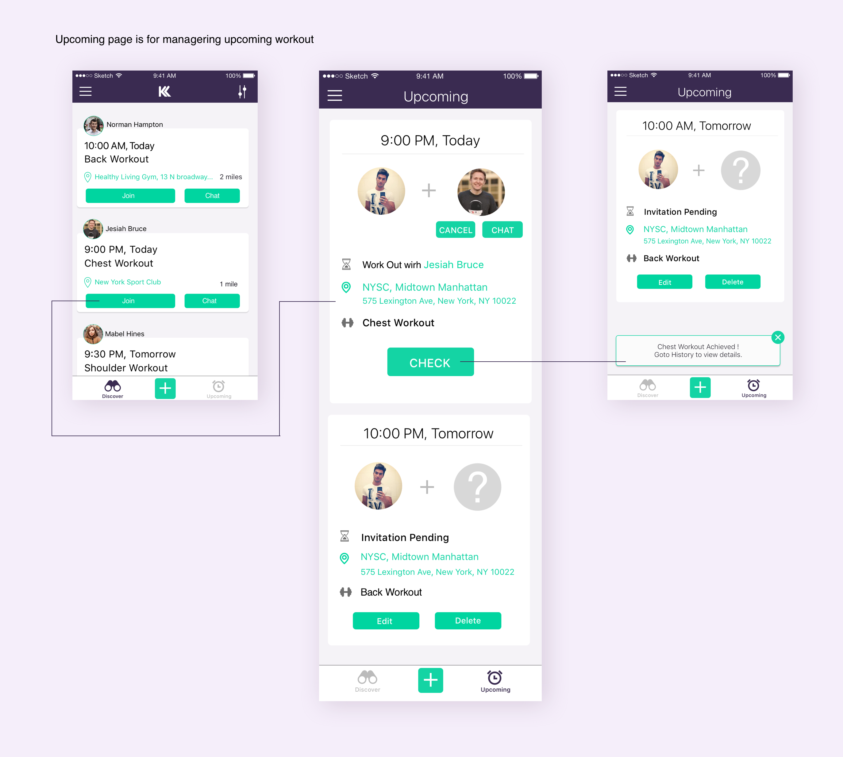 Redesigned screens